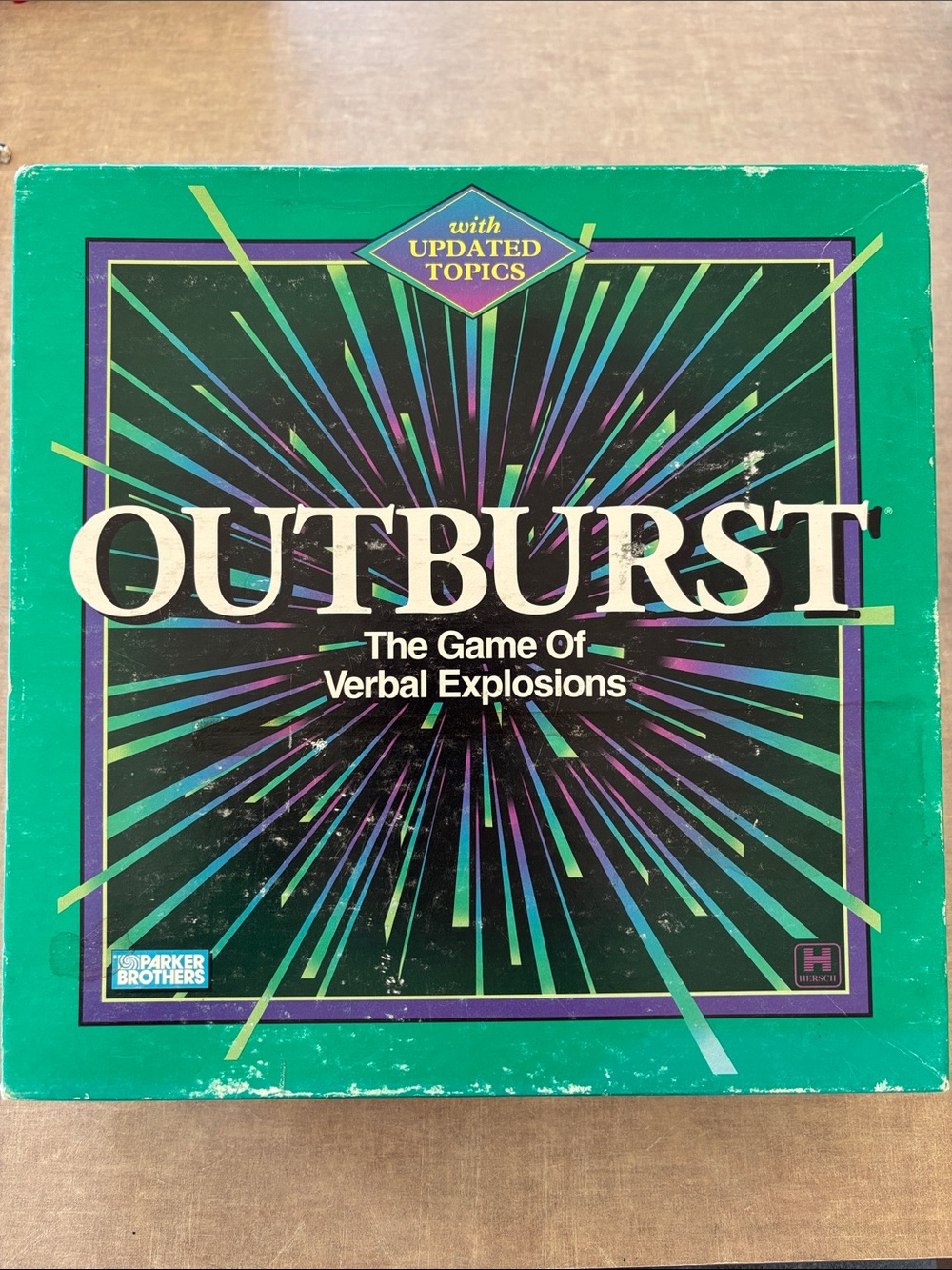 Outburst Party Word Game — Parker Brothers — Green Edition